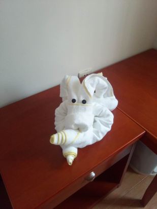 酒店毛巾折叠小狗图片