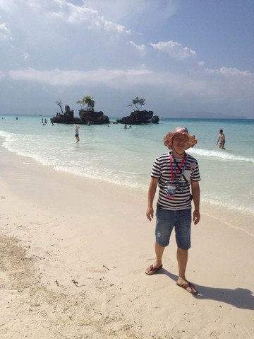                长滩岛白沙滩自拍